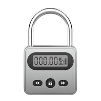 Timing Padlock with Splash Proof Design User Friendly LCD Display and Long Lasting Battery Life Up to 500 Hours Standby pilka spalva