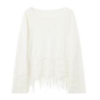 Sancai Linen Blend Tassel Knit Cover-up Top XL