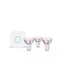 “Philips Hue White and colour ambience Essential” pradinis rinkinys: 3 GU10 protingos lemputės (345 lm)