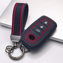 Key Cover for Toyota Corolla Camry Rav4 Prius altis hybrid prime with Keychain Anti-Scratch Guard Shockproof Protection Soft Grip Texture juoda