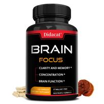 Brain Focus Formula - Stimulant-Free Nootropic Complex with Reishi Mushroom for Clarity, Memory & Concentration Support - 120 Capsules 120PCS