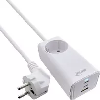InLine USB maitinimo šaltinis, GaN įkroviklis, 2x USB-C, 1x USB-A, PD 3.0, apsauginis lizdas