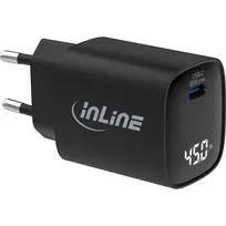InLine USB PD maitinimo blokas, GaN įkroviklis, 1 prievadas, USB-C, 45W, su ekranu