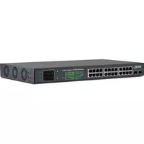 InLine PoE+ Gigabit tinklo jungiklis 24 prievadai, 1Gb/s, 2x SFP, 19 colių 1U (su tvirtinimo kampais)