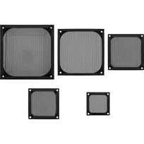 InLine ventiliatoriaus grotelės su aliumininiu filtru, 80x80 mm, juodos