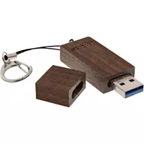 InLine USB 3.0 atmintukas, riešutmedžio apdaila, su raktų pakabuku, 64GB