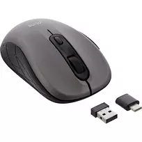 InLine pelė 3-in-1, Bluetooth + 2x 2,4 GHz, 5 mygtukai, optinė, pilka/juoda
