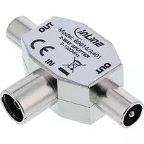 InLine antenos T-skirstytuvas TV 1x Coax lizdas į 2x Coax kištukai 69914