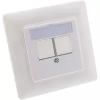 InLine rėmelio rinkinys 2x RJ45 Keystone SNAP-In 90°, baltas RAL9010