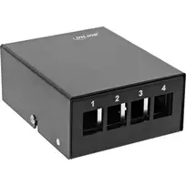 InLine stalinė konsolidavimo dėžutė 4x Keystone RJ45, metalinė, juoda RAL9005