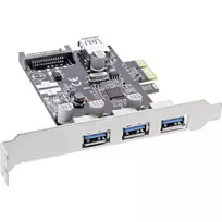 InLine 76662C USB 3.0 valdiklis 3+1 prievadai, PCIe, su SATA maitinimu ir žemo profilio laikikliu
