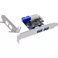 InLine 2+2 portų USB 3.2 Gen.1 pagrindinis valdiklis, PCIe, su SATA maitinimu ir žemo profilio laikikliu