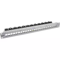 InLine Patch panel 24 prievadų, Keystone tuščias skydelis, 19 colių, 1U pilkas