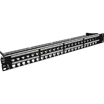 InLine tuščias RJ45 keystone pataisos skydas 19 colių, 48 prievadai, 1U, juodas