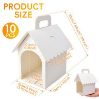 10Pcs White Dog House Shaped Treat Gift Boxes Party Favor DIY Foldable with Handle for Puppy Pet Adoption Kid DIY Crafting Pet Other