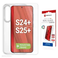 Displex Screen Protector + Dėklas Samsung Galaxy S24+/S25+, Eco montavimo rėmelis, atsparus įbrėžimams