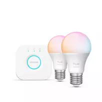 Philips Hue White and colour ambience Essential pradinis rinkinys: 2 E27 išmanios lemputės (806 lm)