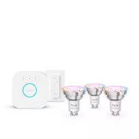 Philips Hue White and colour ambience Essential pradinis rinkinys: 3 GU10 protingos lemputės (345 lm) + reguliatorius