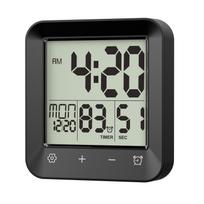 Waterproof Shower Timer with Countdown Temperature Digital Shower Clock with Suction Cup LCD Display for Spa Sauna Kids Adults juoda