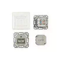 Synergy 21 S216357 – Kištukinis lizdas RJ-45, 6a kategorija, baltas, 50x50 mm