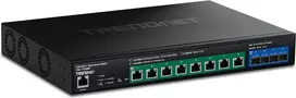 TRENDnet TPE-7124SBF - v1.0R - Tinklo jungiklis - Smart - 8 x 10 Gigabit Ethernet + 4 x 10 Gigabit SFP+ - montuojamas į stelažą - PoE++ (720 W)