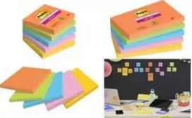 Post-it Super Sticky Notes Boost Collection lipnūs lapeliai ypač ryškūs, įvairių spalvų, 5 blokeliai (7100258933)