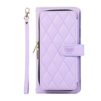 Crossbody Wallet Case for Samsung Galaxy A54 A15 A25 A35 A55 A73 A05 A05S A73 A24 A31 A22 A72 5G,PU Leather Zipper Handbag Cover For Galaxy A15 violetinė