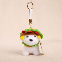 Ultra-Soft PP Cotton Burger Animal Plushie Short Fabric Compact Portable Size Kawaii Foodie Key Chain Eco-Friendly Dyeing balta