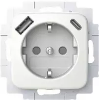 BUSCH JAEGER SCHUKO kištukinis lizdas su USB-A+C 20 EUCB2USBAC-214 (2CKA002011A6296)