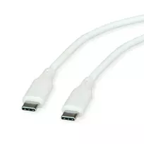 ROLINE USB 2.0 laidas C-C ST/ST Silikoninis 60W 1m Baltas - Laidas - Skaitmeniniai/Duomenys (11.02.9126)