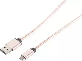 USB laidas S/CONN 14-11002 1m USB A Micro-USB B Rožinis auksas