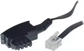 S/CONN 3 m TAE F - RJ11 6/4 juodas permatomas telefono laidas