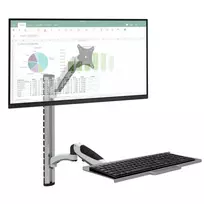 Techly ICA-PLW 02 monitorio laikiklis / stovas 68.6 cm (27 col.) sieninis sidabrinis