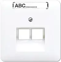 Sieninis RJ-45 lizdas Jung CD 569-2 NAUA WW — baltas termoplastikinis tinklo jungiklis