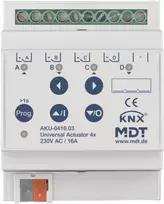 MDT technologies universalus 4 kanalų pavara 4TE REG, 16A, 230VAC, 100µF akumuliatorius Battery-0416.03
