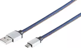 USB kabelis S/CONN 14-50029 2m USB A Micro-USB B Mėlynas