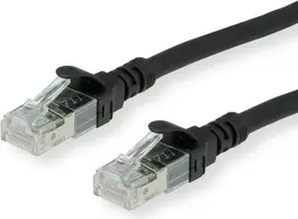 Roline RJ-45 (M) į RJ-45 (M) patch kabelis 1,5 m - UTP - CAT 6 - be halogenų, liejinis, vytas - juodas