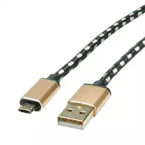 ROLINE 11.02.8820 USB kabelis 1,8 m USB 2.0 USB C Micro-USB B juodas - auksinis