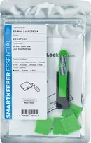 SmartKeeper SD04PKGN 4 x SD prievadų blokatoriai su 1 užrakto rakteliu Mini Žalia SLSART-0138
