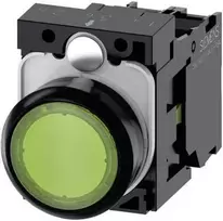 Siemens Drucktaster Frontring Kunststoff, Betätiger flach Grün SIRIUS ACT 3SU1102-0AB40-1BA0 1 St. (3SU1102-0AB40-1BA0)