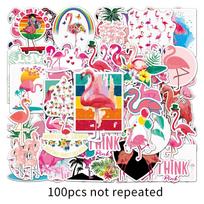 100 flamingo grafiti lipdukų, animaciniai gyvūnai, dekoracijos, paspirtukai, motociklai, dviračiai, automobilio lipdukai