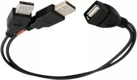 ALLNET 133298. Anschluss 1: 2 x USB A, Anschluss 2: USB A, USB-Version: 2.0, Steckerverbindergeschlecht: Männlich/Weiblich, Produktfarbe: Schwarz (ALL