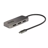 StarTech.com 3 prievadų USB-C kelių monitorių adapteris, USB Type-C į 3x DisplayPort 1.4 MST šakotuvas, trigubas 4K 60Hz nešiojamojo kompiuterio ekrano plėtinys / skirstytuvas, HDR, ilgas įmontuotas kabelis – tik Windows