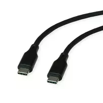 ROLINE USB 2.0 laidas C-C ST/ST Silikoninis 60W 1m Juodas