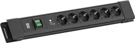 Ilgintuvas Bachmann CONNECTUS 6×CEE 7/3, 1×SPD-Plus apsauga nuo viršįtampių, 1×jungiklis, 2,0 m laidas, juodas