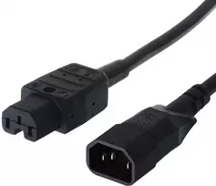 Bachmann ilginimo kabelis - IEC 60320 C14 į IEC 60320 C13 - 250 V - 10 A - 1,5 m - Juoda