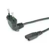 ROLINE - Stromkabel (250 VAC, 2.5 A) - Eurostecker (M) bis IEC 320 EN 60320 C7 (W) - 1.8 m - geformt, 90-Grad-Anschluss - Schwarz (19.07.2093)