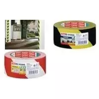 Lipnių etikečių juosta Tesa 58130-00000-00 (juoda ant geltonos, PVC, 50 mm x 66 m)
