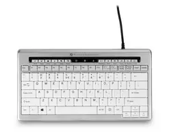 BakkerElkhuizen S-board 840 US Qwerty, Tenkeyless (80 - 87%), Laidinė, USB, Žirklinis jungiklis, QWERTY, Šviesiai pilka, Balta