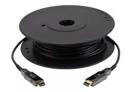 ATEN 20M True 4K HDMI aktyvus optinis kabelis, 20 m, HDMI Type D (Micro), HDMI Type D (Micro), 3D, 18Gbit/s, juodas
